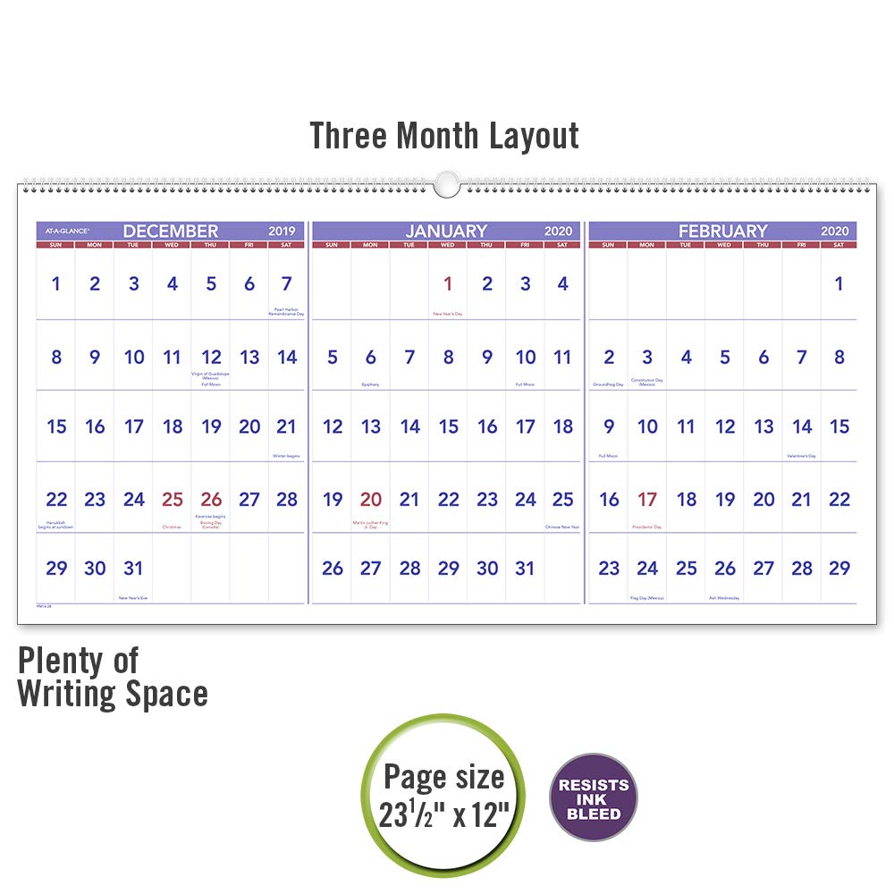 AT-A-GLANCE Monthly Wall Calendar With Ruled Daily Blocks, 20 X 30 - View #7