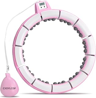 Smart Weighted Fitness Hoop with LED Counter & App - Adjustable Exercise Hoop for Waist Toning, Core Strengthening | Calorie Burning Workout Equipment for Home Gym, Adults