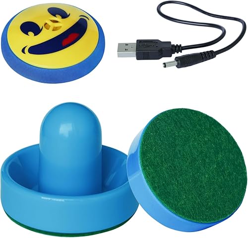 Rechargeable Hover Air Hockey Puck and Paddles, Hover Puck for Any Flat Surface, 2Pcs Air Hockey Strikers