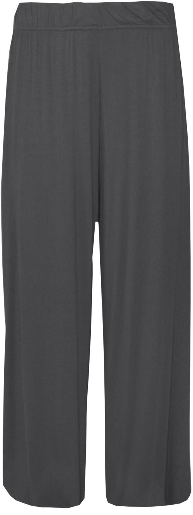 Women's Charcoal Plus Size Plain Palazzo Wide Leg Flared Trousers Pants Uk 8-26 (Xxl (20-22 Uk), )