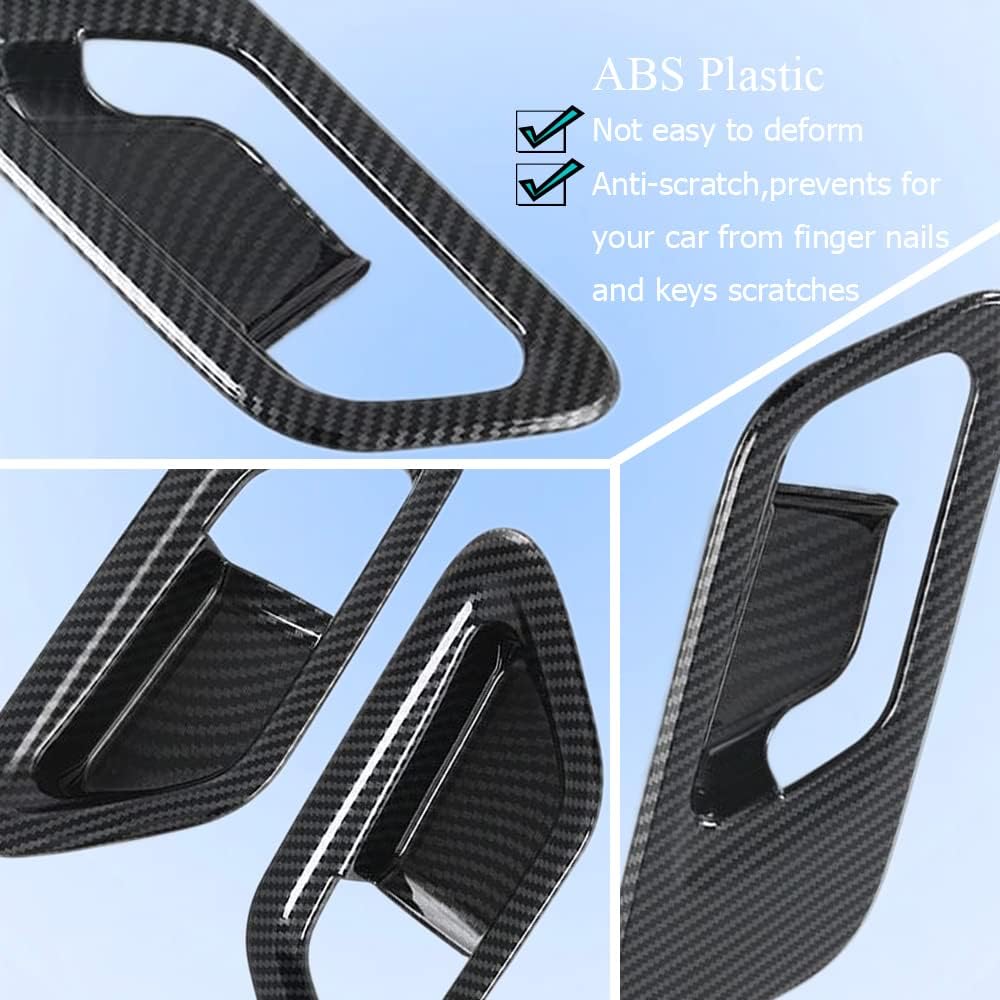 XITER 4pcs Carbon Fiber Style Inner Door Handle Bowl Cover Door Bowl Trim Frame for Nissan Rogue 2021 2022 2023 Interior Accessories