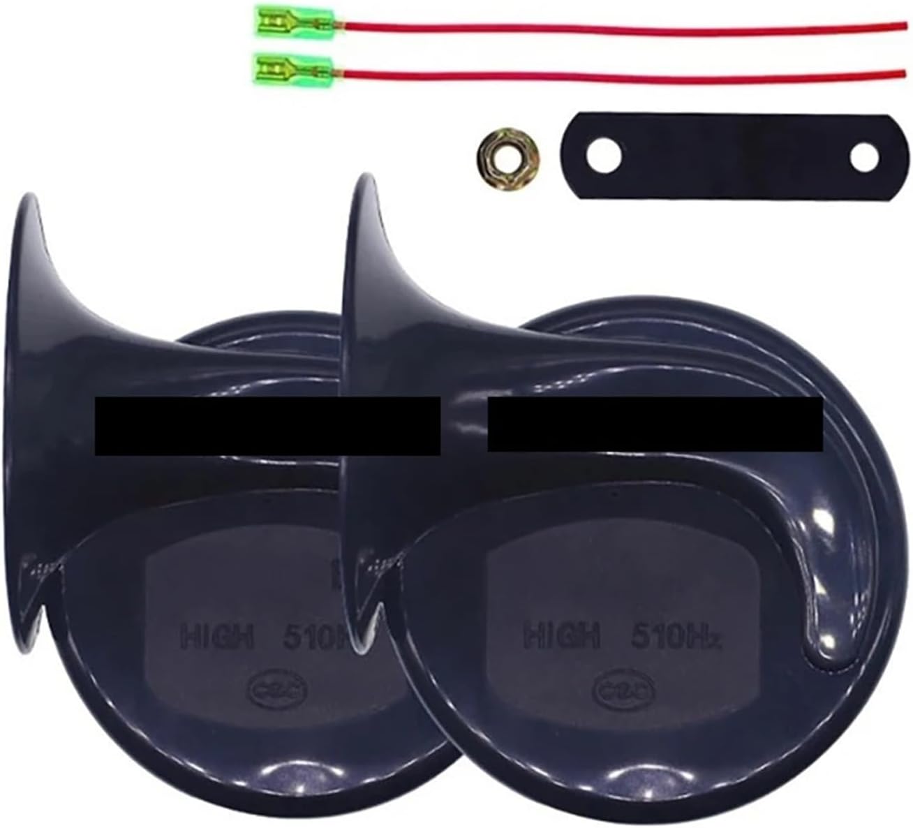 New Snail Horn 12V 24V 48V 60V 72V 410Hz 510Hz Electric Air Horn For Car Motorcycle Scooter Truck E-Bike Waterproof Super Sound(72V 510Hz 510Hz)