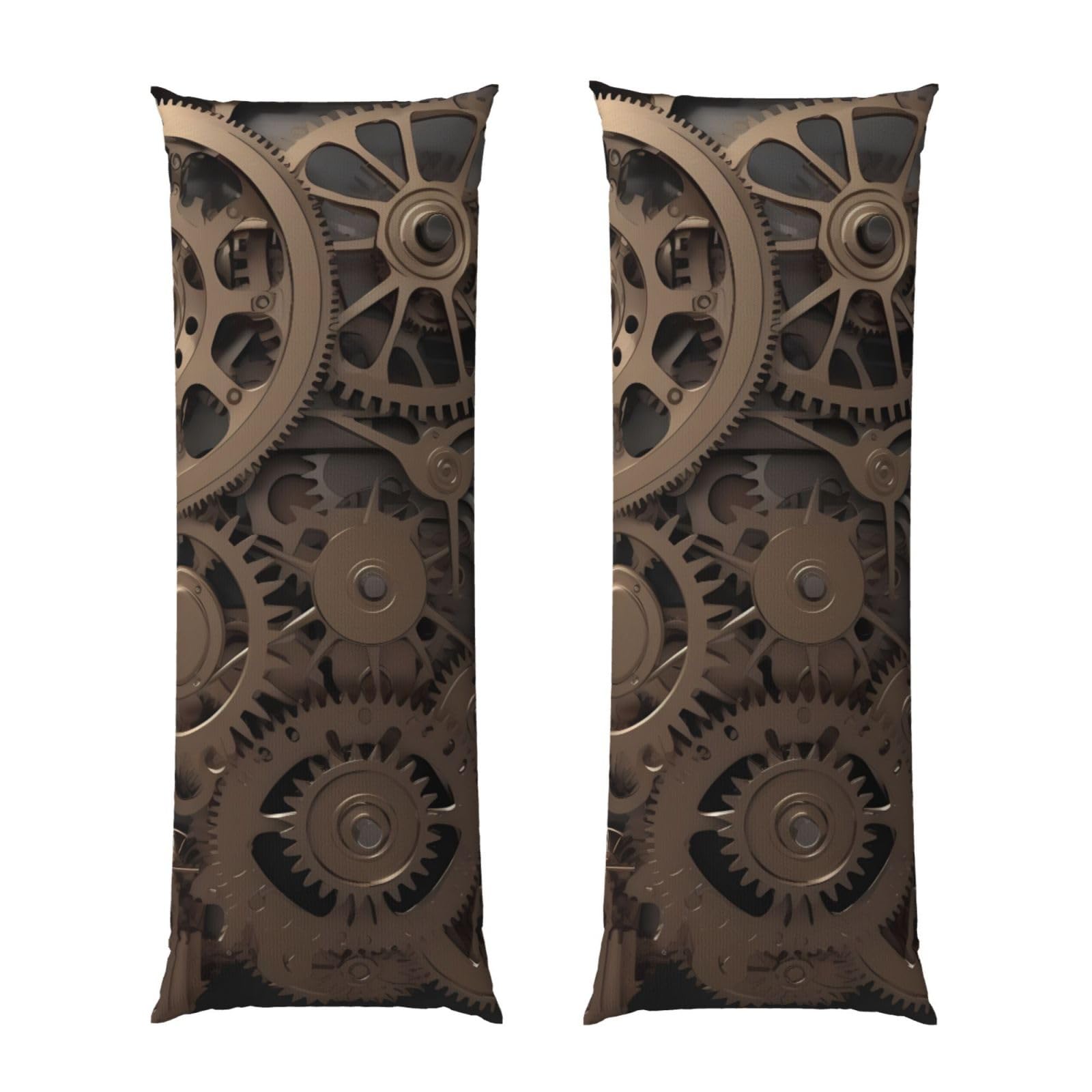Housse de coussin longue steampunk respirante avec fermeture éclair cachée