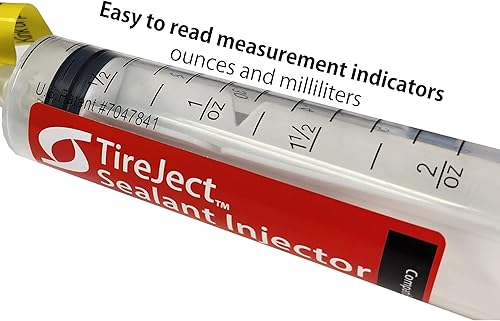 Miniatura 2 de TireJect Inyector de sellador de neumáticos, inyector de sellador sin cámara, aplicador de jeringa compatible con Presta y Schrader, fácil