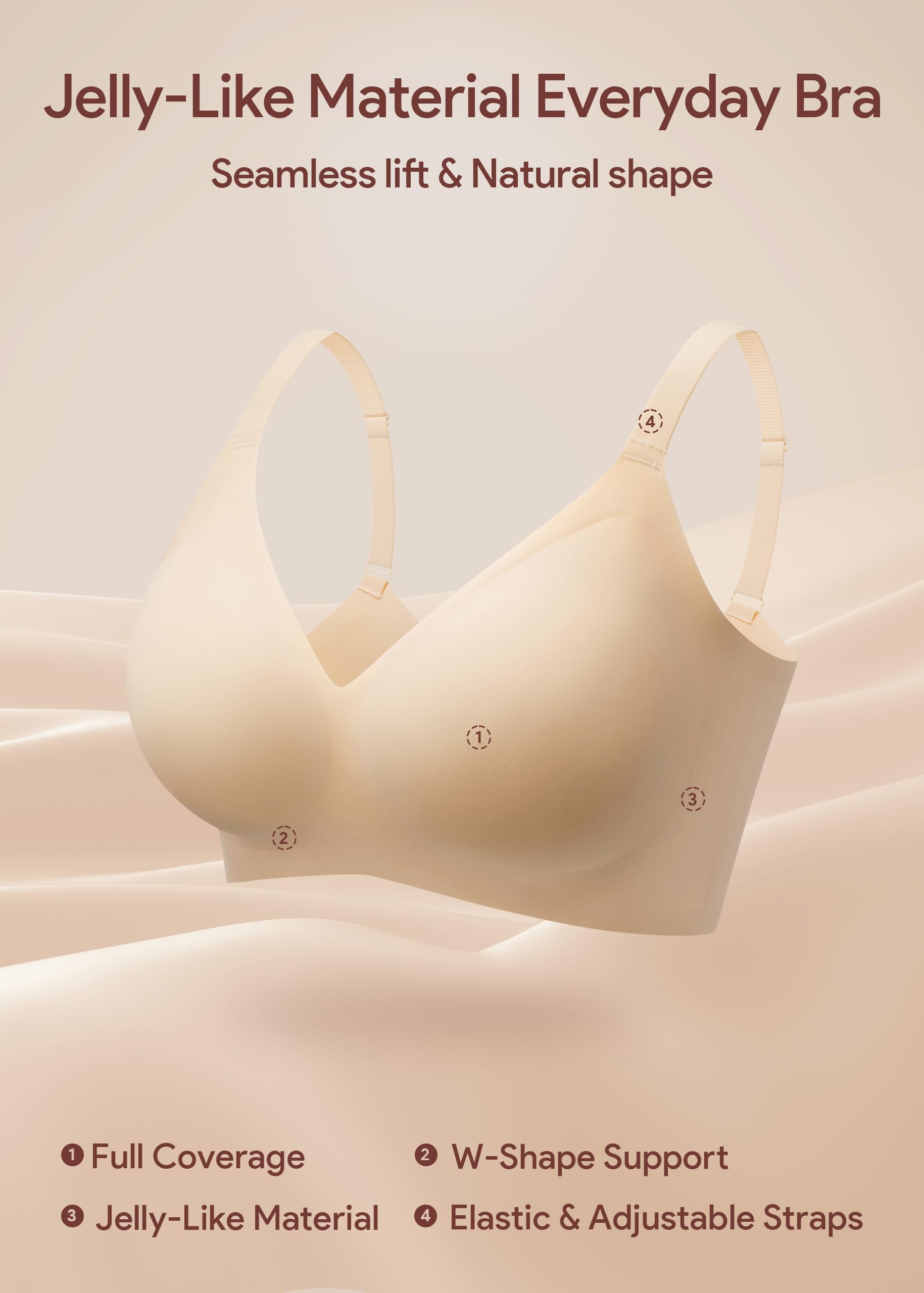 Bralette sin Costuras con Realce para Mujer