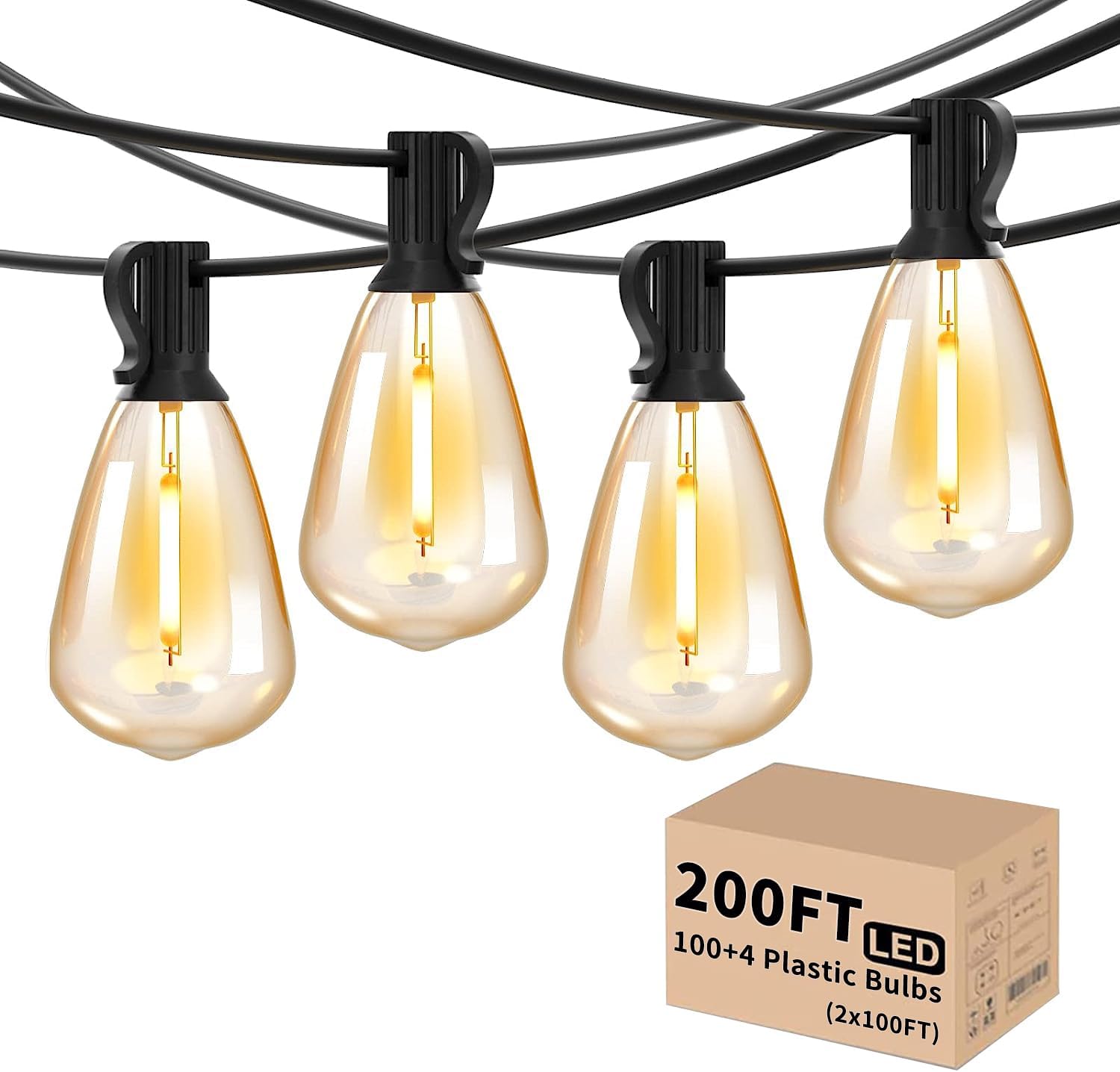Svater Outdoor String Lights 200FT, Commercial Vintage