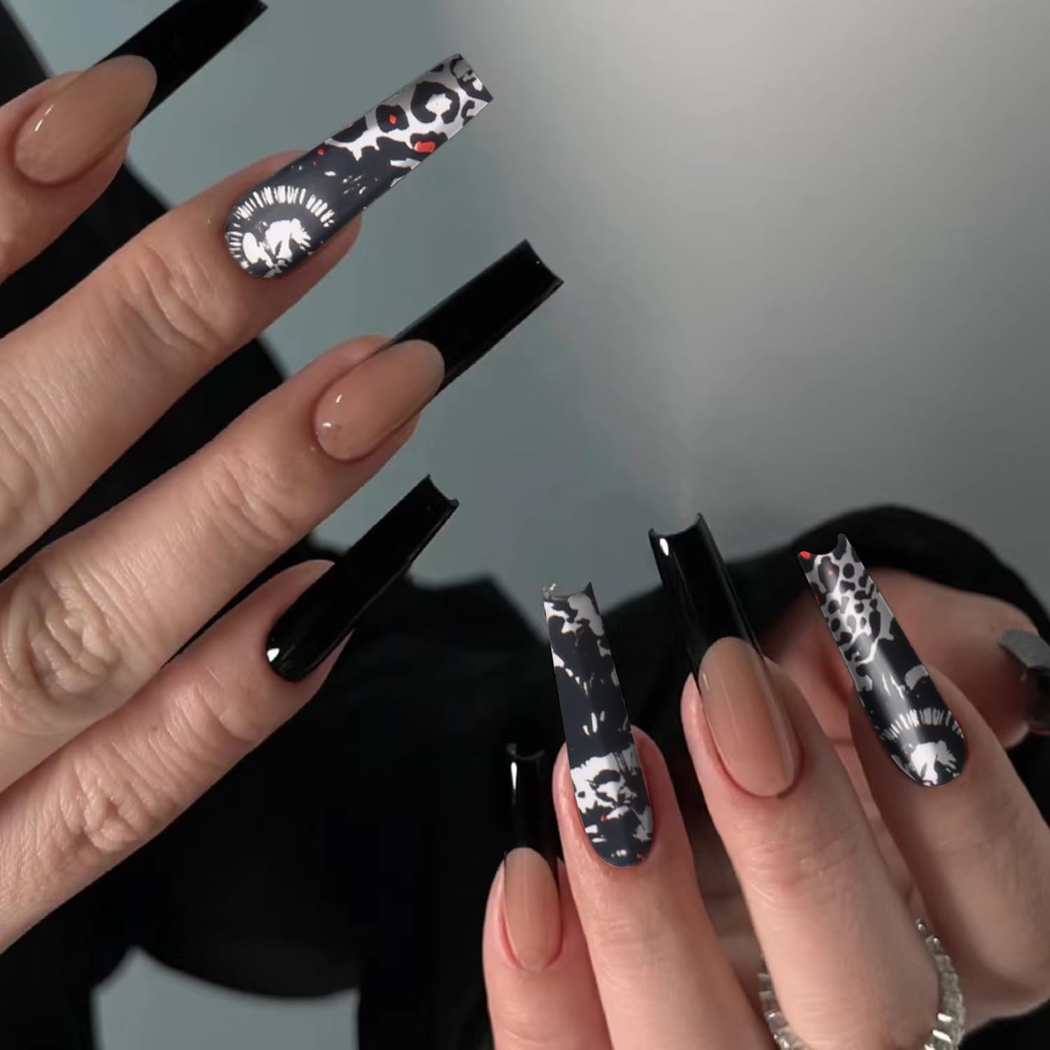 Leopard Print Nail Art Foils Transfer Stickers 10Pcs Leopard Print Nail Foils Adhesive Decals Nail Art Supplies Laser Starry Sky Paper Manicure Accessories for Women Fall Nail Art Decorations image 4