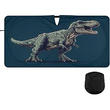 Car Windshield Sun Shade T-rex Dinosaur Foldable Sunshade Front Window Visor Protector Blocks UV Rays Heat Keep Vehicle Cool 59 x 30 in