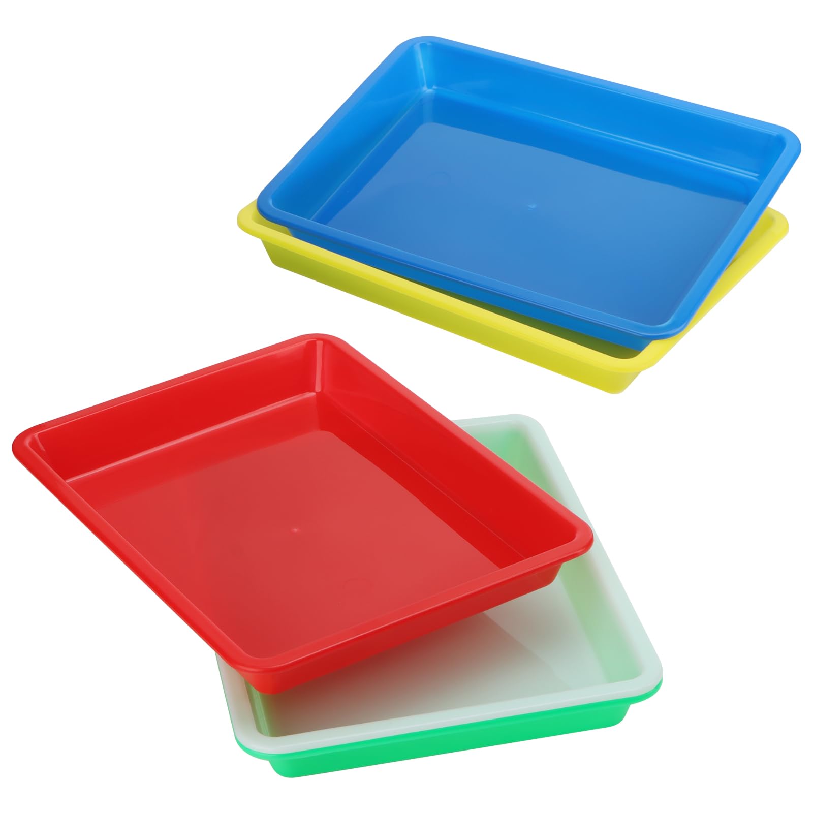MANCHAP Lot De 15 Plateaux D'Activités Artistiques Plastique Multicolores 28x21,5x3cm - Idéal Bricolage Peinture