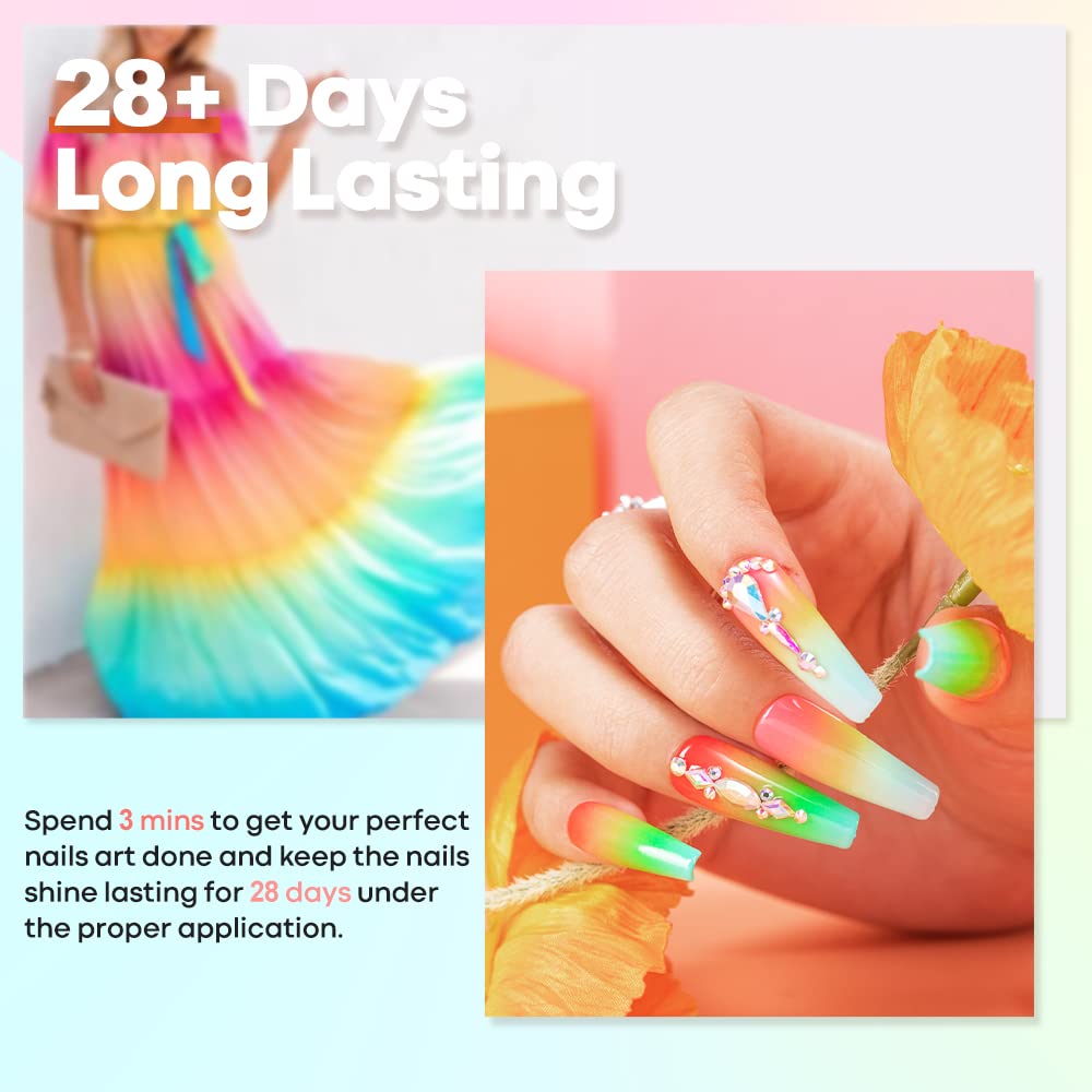 Modelones 36 Pcs Gel Nail Polish Kit, Christmas Rainbow Bright Neon Holiday Color Gel Polish Set 7ml Soft Pink Red Green Nail Polish Gel Glitter Soak Off LED Nail Art Kit Starter DIY Gift for Women : Beauty & Personal Care