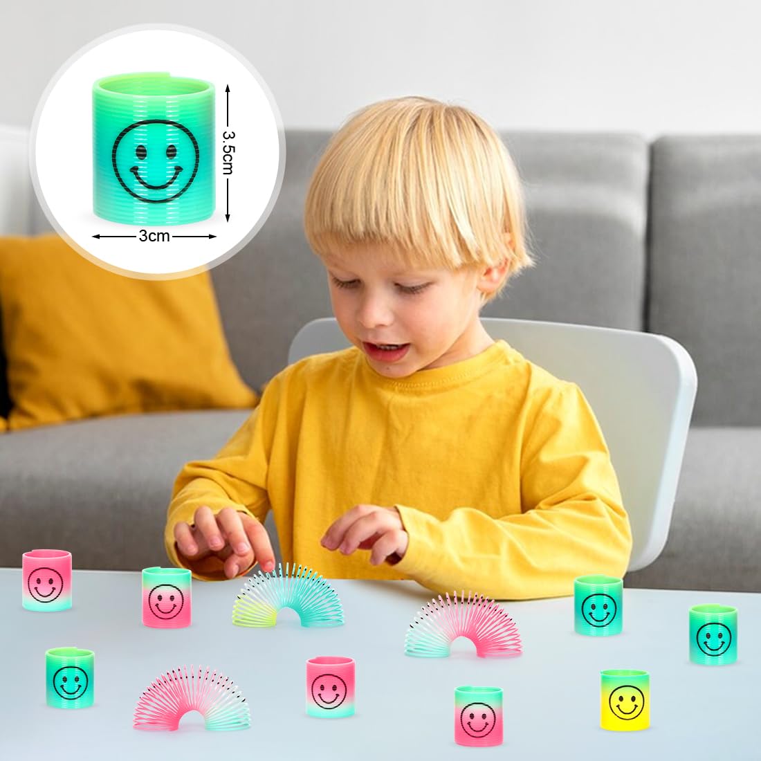 Pinata Compleanno Bambino, 40 Pcs Gadget Compleanno Giocattoli, Regalini Festa Compleanno Bambini, set Regalini Fine festa Compleanno, Gadget Bambini Arcobaleno Molla