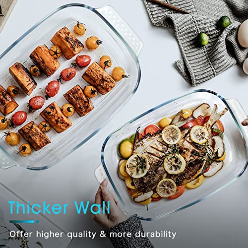 Clear Glass Baking Dish For Oven, Oblong Casserole Dish Rectangular Baking Pan Glass Bakeware,1 Piece (2.5 Quart) #TOP4