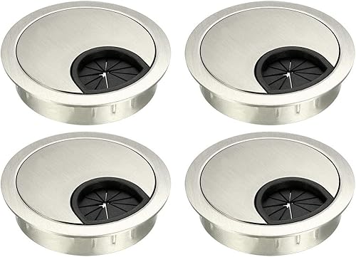 Miniatura 16 de uxcell Cubierta de orificio para cable, 2.4 pulgadas/2.362 in, aleación de zinc, para escritorio, ojales, cubierta de agujero para oficina, PC, Tono