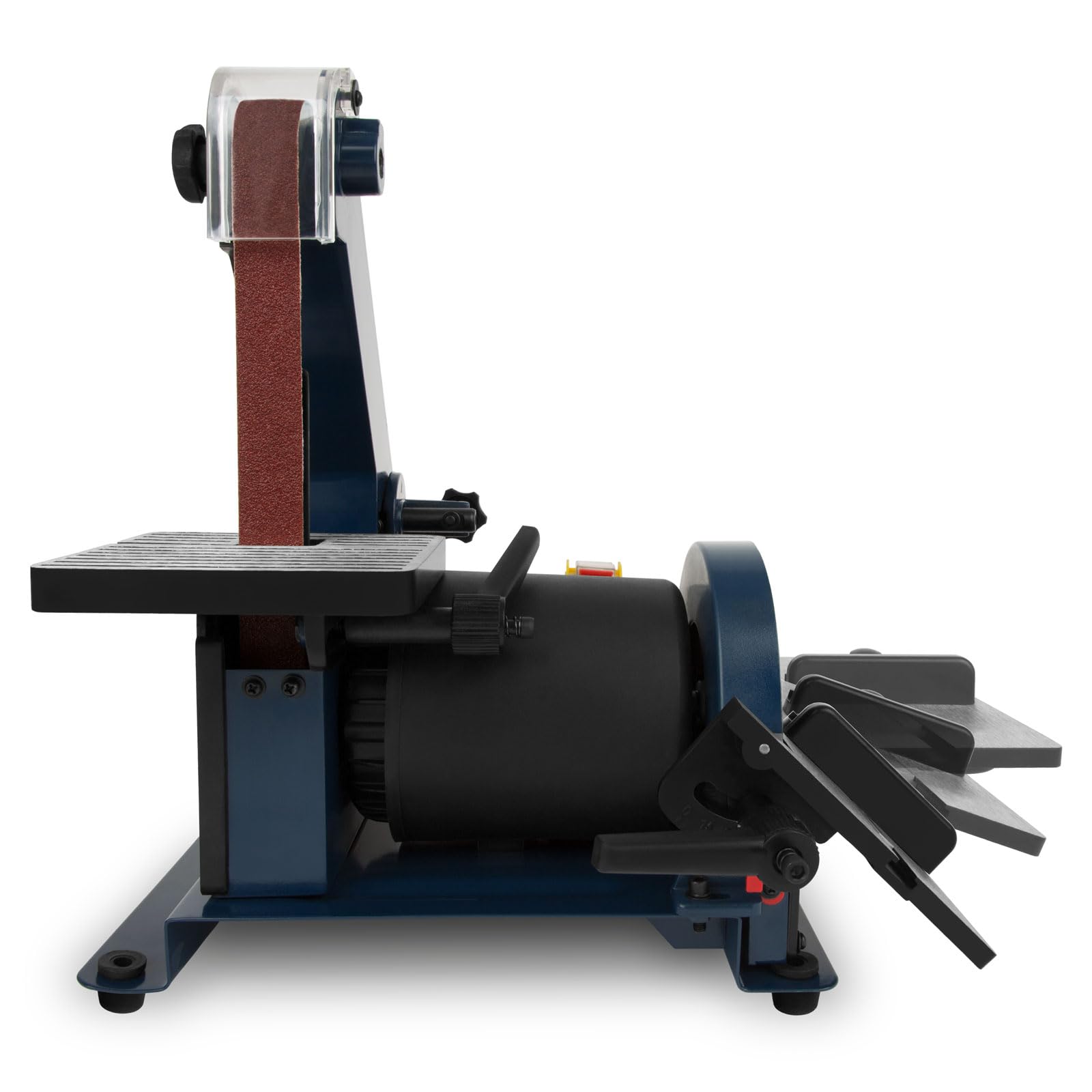 EBERTH Schleifmaschine Bandschleifmaschine Bandschleifer Tellerschleifer Elektrisch 300W (Verstellbare Werkzeugauflage, Verstellbares Schleifband, Antivibrationsfüße, inkl. Schleifpad & Schleifband)