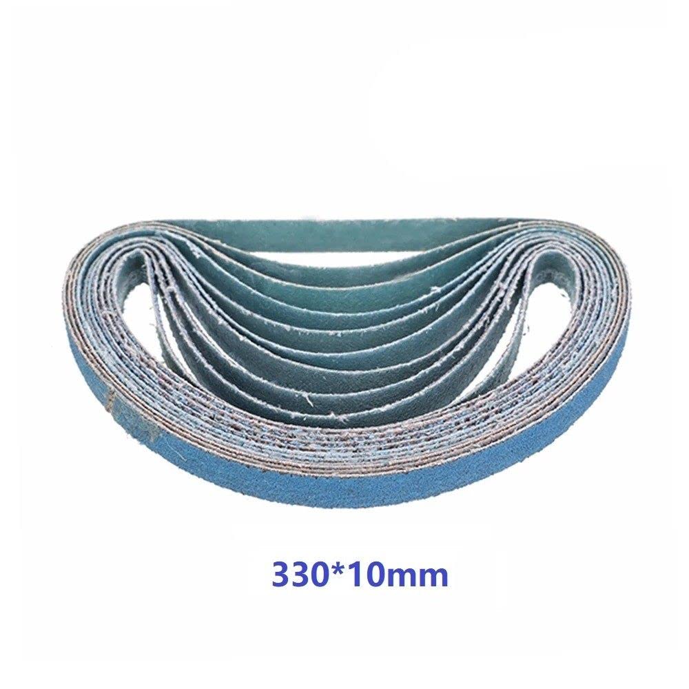 10 pz 10x330mm/13x457mm Nastri Abrasivi Blu Zirconia Nastri Abrasivi Grana 40/60/80/120 Per La Lucidatura Del Legno Vernice Vernice Metallo, 80,330x10mm