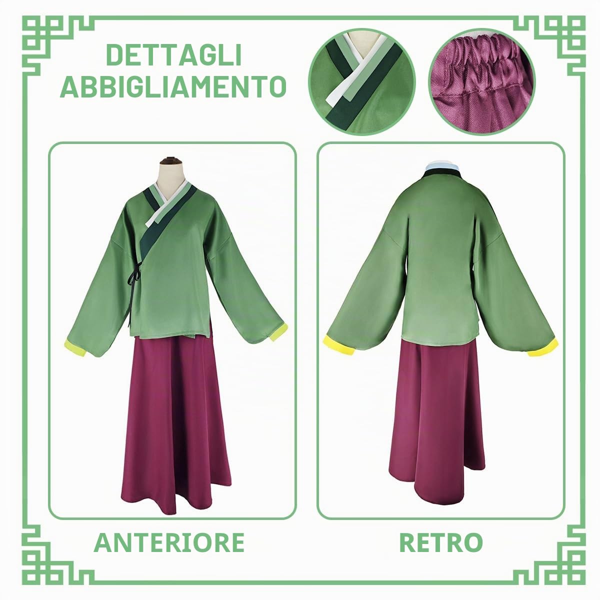 Maomao Cosplay Costume da Donna, Anime Figure per giochi di ruolo per Halloween Natale