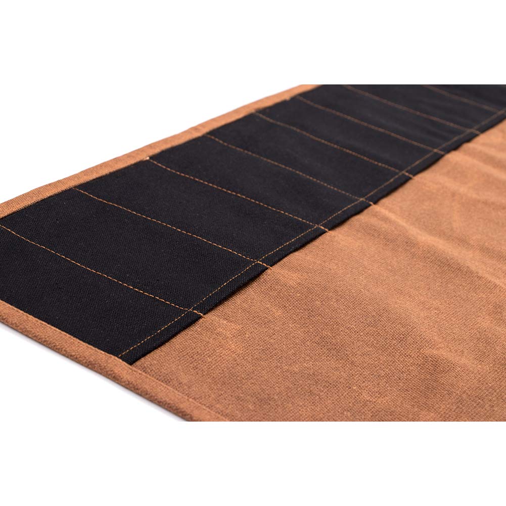Chef Messer Rolle Tasche 16 Oz gewachste Canvas wasserdichte Reißverschluss Werkzeugtasche 15 Slots Küchengeräte Kleine Messer Display Aufbewahrungstasche Geschenk Dad Ehemann