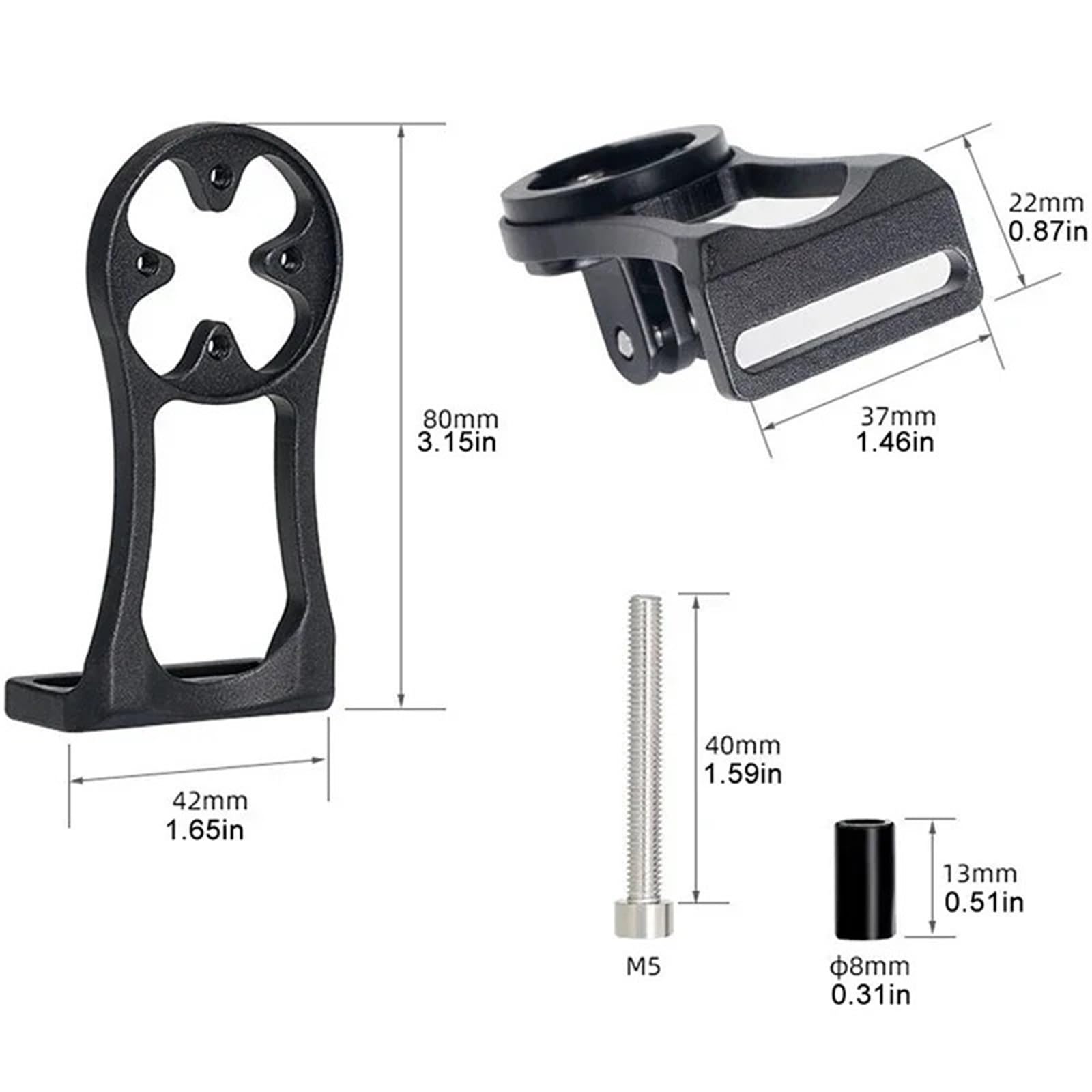 Bike Out, supporto anteriore per manubrio di bici da strada, per una maggiore visibilità, per cronometro, GPS, bici da strada (blu, 8 pezzi)