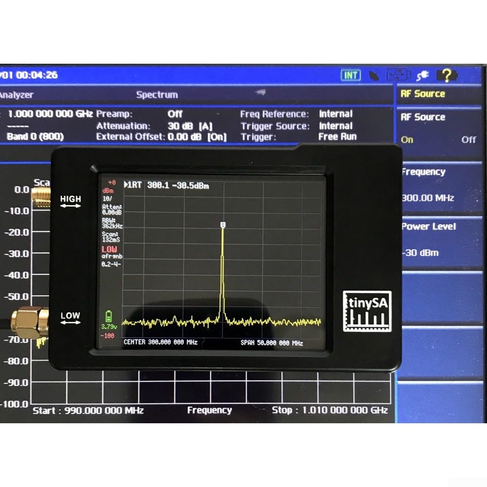 Spektrum-Analysator, Handgerät, 7,1 cm Display, Spektrumanalysator, M F/HF/VHF, UHF-Eingang, Audio, 100 kHz – 960 MHz eingebauter Kalibrierungssignalgenerator