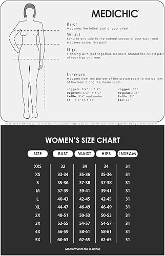 Miniatura 6 de MediChic Pantalones médicos azul marino para mujer (entrepierna de 29 pies, talla 3X), 6 bolsillos, acanalado, elásticos en 4 direcciones