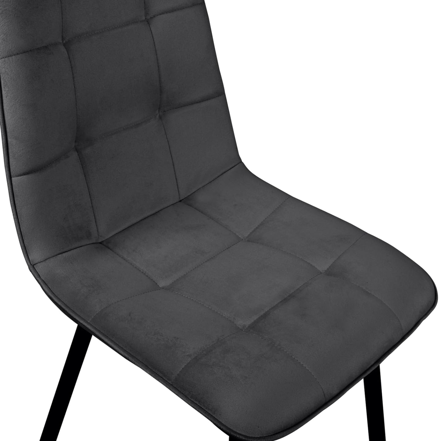 IDMarket - Juego de 6 sillas Mila de terciopelo gris oscuro para comedor