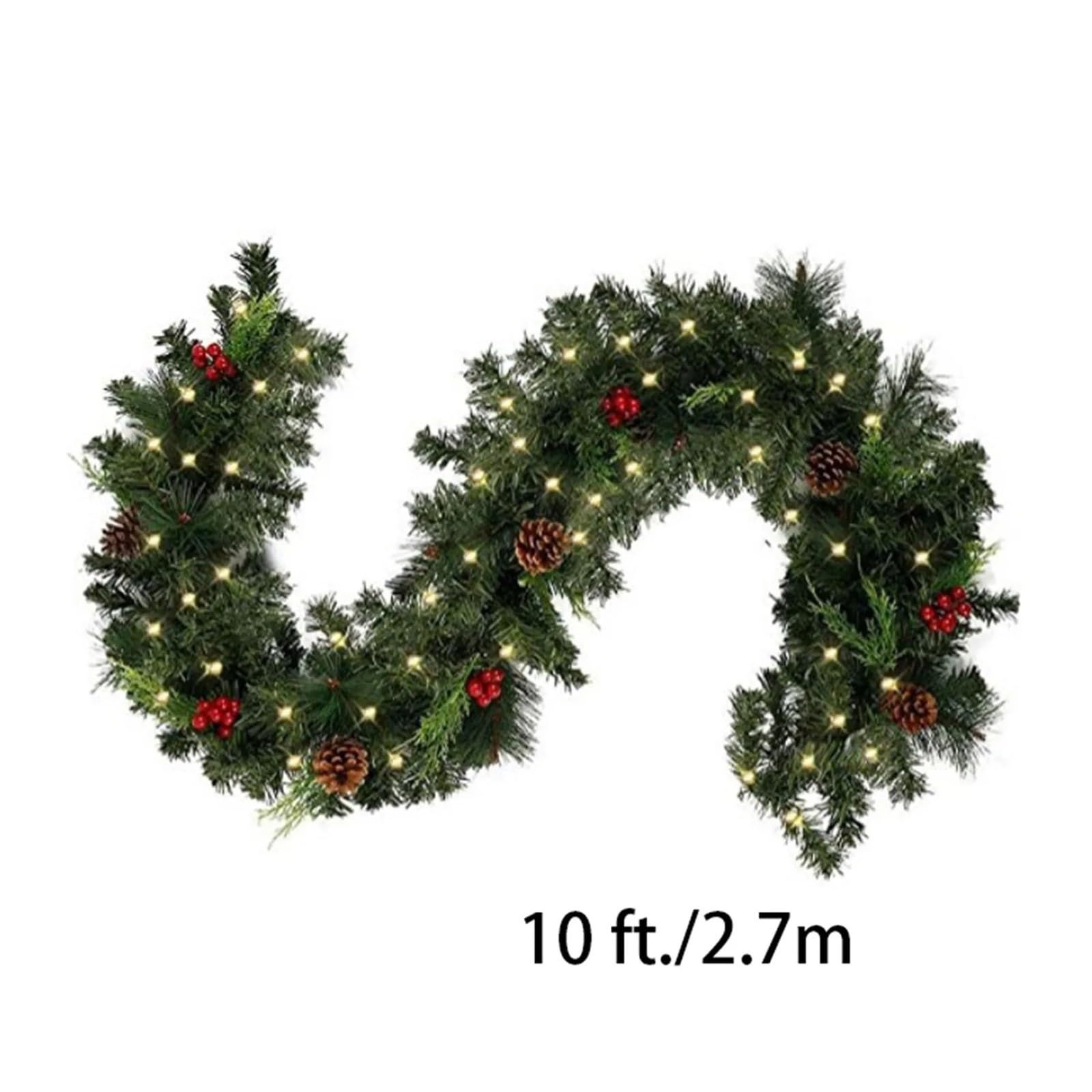 Weihnachtliche Rattangirlande als stimmungsvolle Dekoration for Kamin und Kaminsims für Haushalt(2.7m)