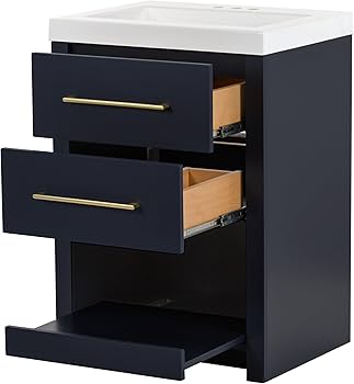 Spring Mill Cabinets Fisk 24 Inch Bathroom Vanity with White