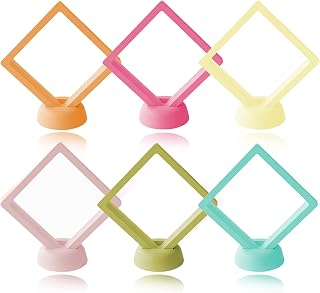 6 PCS 3D Floating Frame Display Holder Stands, Coins Display Case Travel Portable PE Film Jewelry Storage Box Transparent Display Organizer for Challenge Coins, AA Medallions, Gems 2.7/4.33 IN (2.7in)