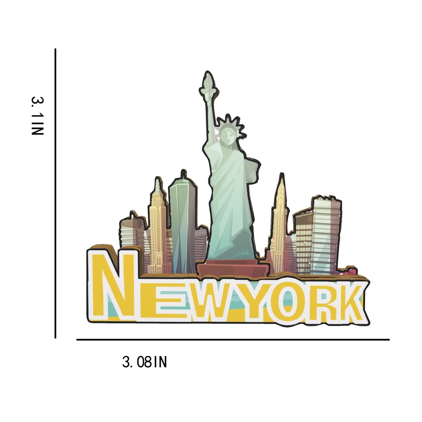 Nueva York New York USA - Imán De Madera Para Nevera 3D, Monumentos Coleccionables De Recuerdos Hechos A Mano -1640