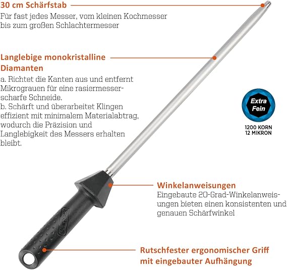 diamond sharpening rod sharpener