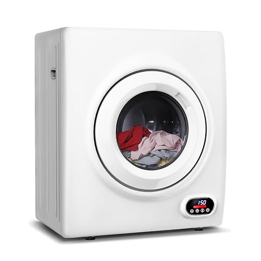 3.5 Cu.Ft Portable Clothes Dryer - 1500W Clothes Dryer with Stainless Steel Tub, Front Load Tumble, LCD Touch Panel - Compact Drying Unit for Laundry, Apartments, Dorms