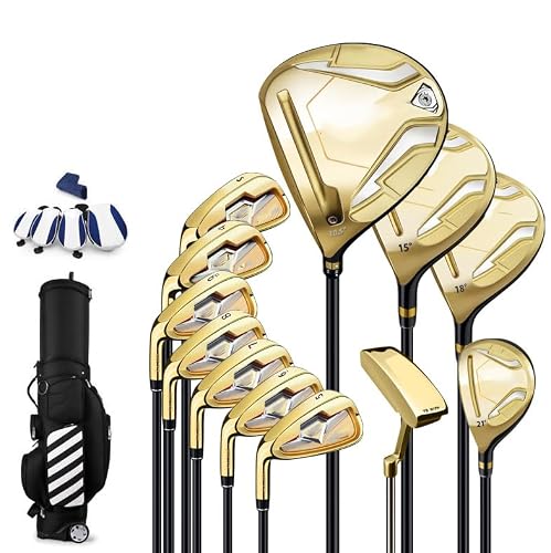 Kompletny zestaw kija golfowego dla leworęcznych z regulowanym kątownikiem, miotaczem i łatwą kontrolą dla lepszej wydajności na polu golfowym