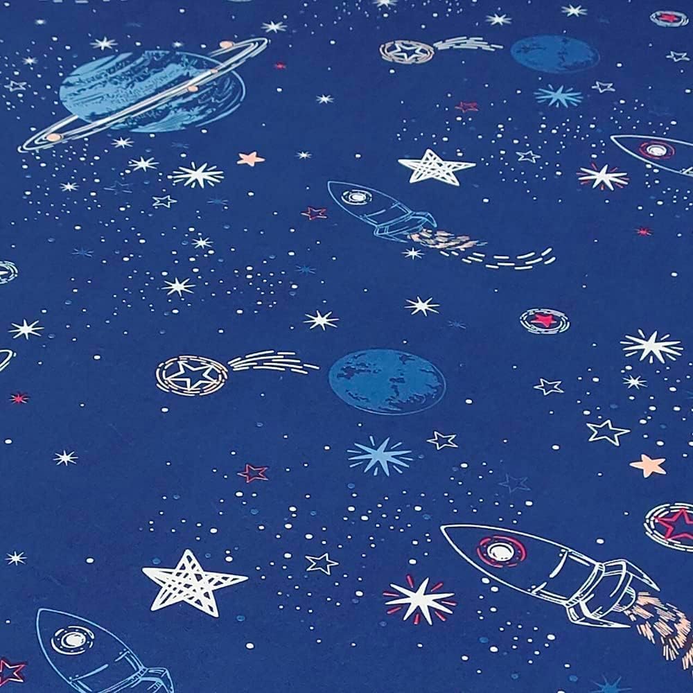 MAG 3 Pcs Bedding Sheet Set,Space Galaxy Planets Stars Queen Sheet Set,for Kids Teens Boys Girls and Space-Lovers,Microfiber with 1 Fitted Sheet 14'' Deep Pocket and 2 Pillowcases.