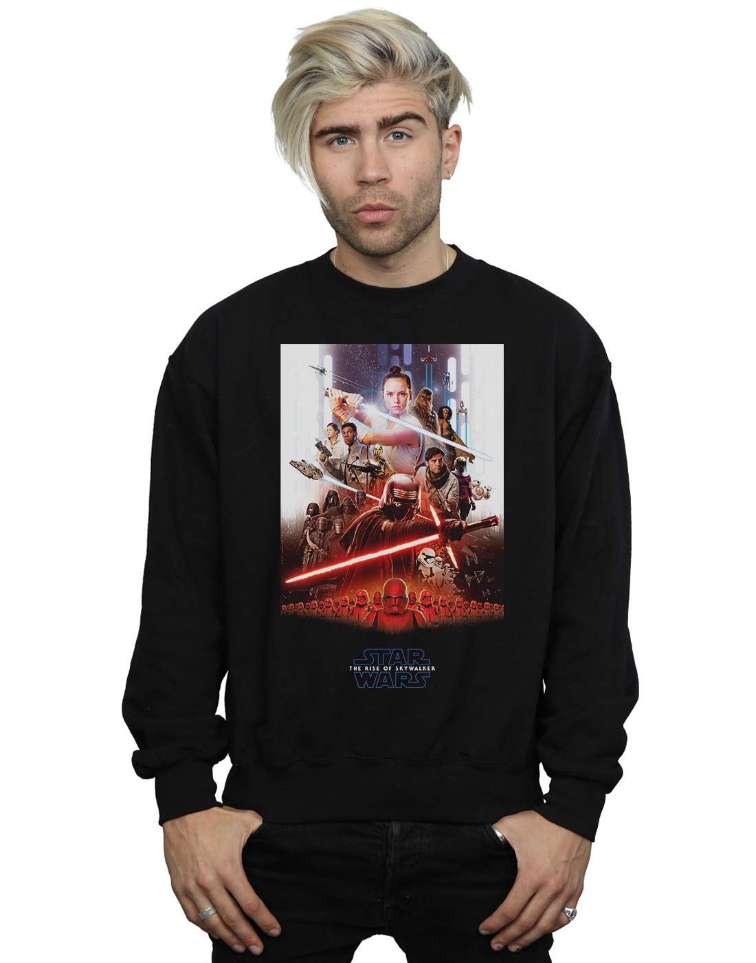 Absolute Cult Star Wars The Rise Of Skywalker Poster Men's Sweatshirt Black XXX-Large