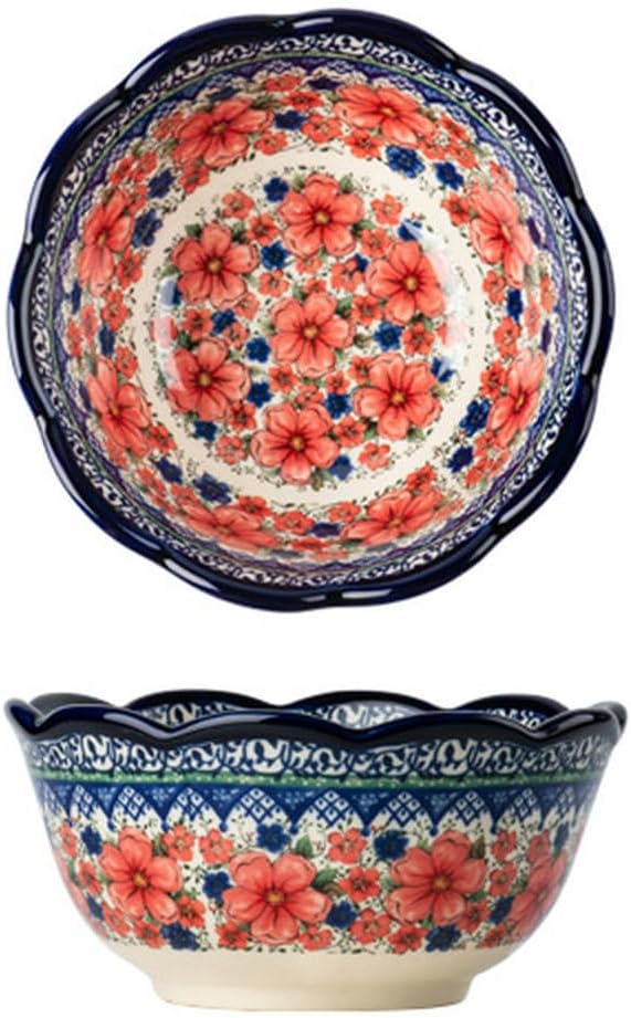 Vintage Rice Bowls ，Ceramic Tableware Rice BowlPolish rice bowl vintage soup bowl, Japanese pastoral style household bowl,(Poland 5 inch rice bowl)