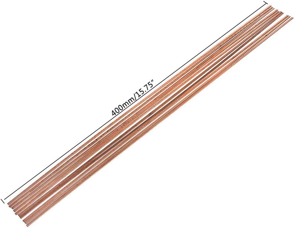 Lisanl 10pcs Low Temperature Flat Soldering Rods for Welding Brazing Repair 3x1.3x400mm