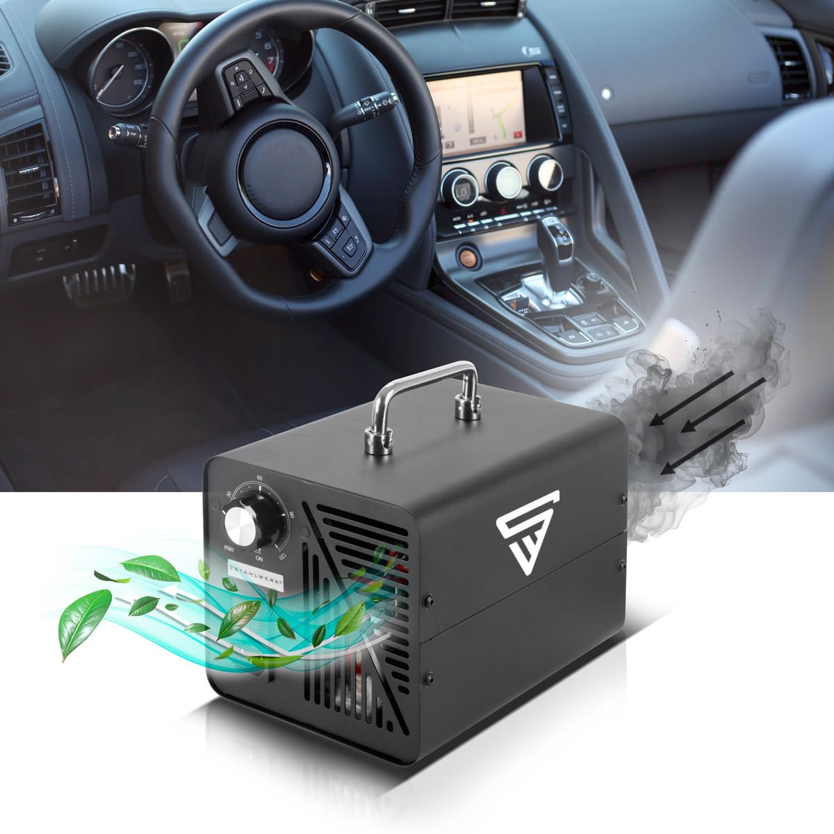 STAHLWERK Ozongenerator OG-40 ST mit 40 g/h, bis 200 qm, Dauerbetrieb- und Timer-Funktion, Ozonisator, Ozongerät, Ozon-Luftreiniger zur Neutralisation von Gerüchen in Auto, Haushalt und Bausanierung