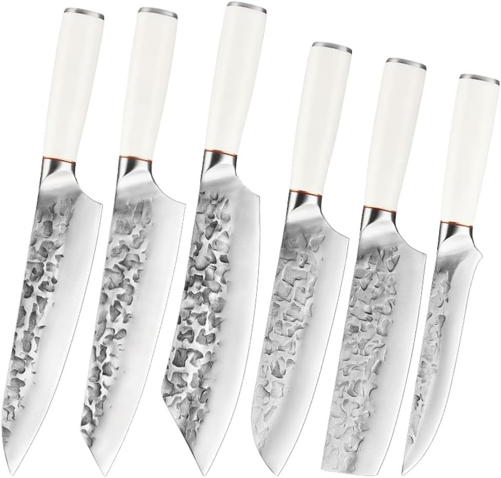 Set Cuchillos Cocina 6 Piezas Acero Inoxidable Forjado