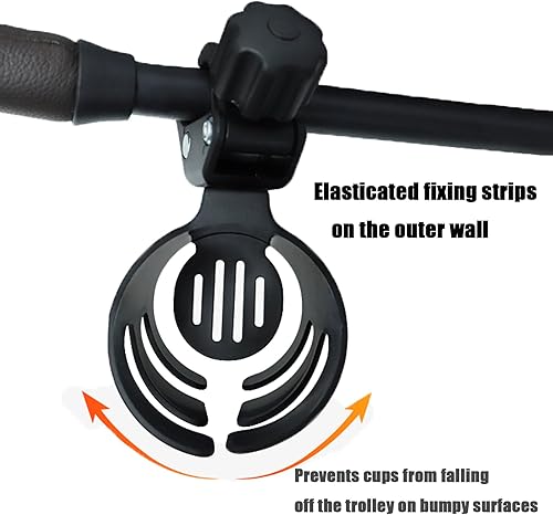 Miniatura 7 de PandaEar Portavasos para cochecito, soporte universal para tazas, soporte para bicicleta, duradero, fácil de instalar para cochecito, bicicleta,