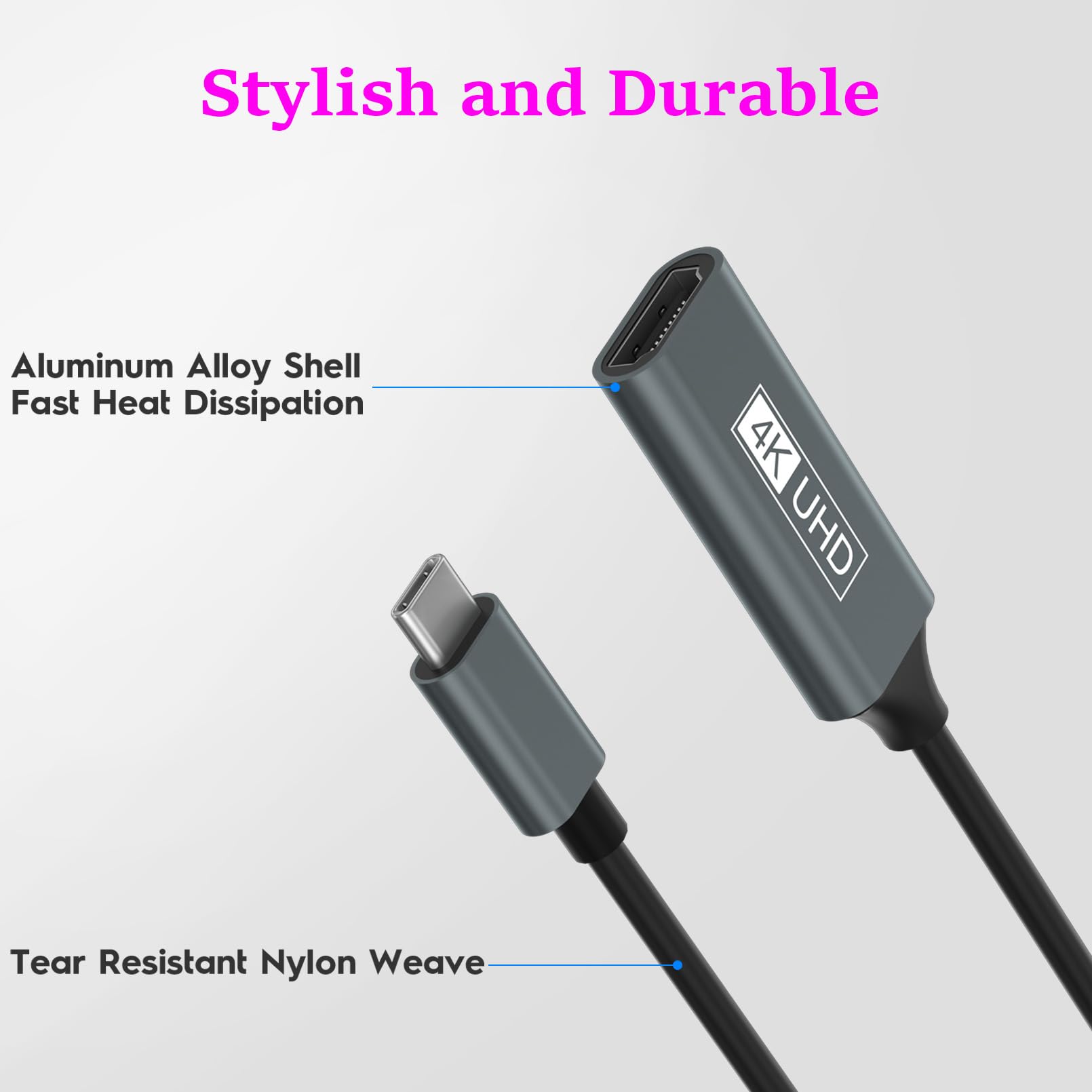 Adattatore USB C A HDMI 4K Benfei - Per IPhone 15, MacBook, IPad | Thunderbolt 3/4 Compatibile
