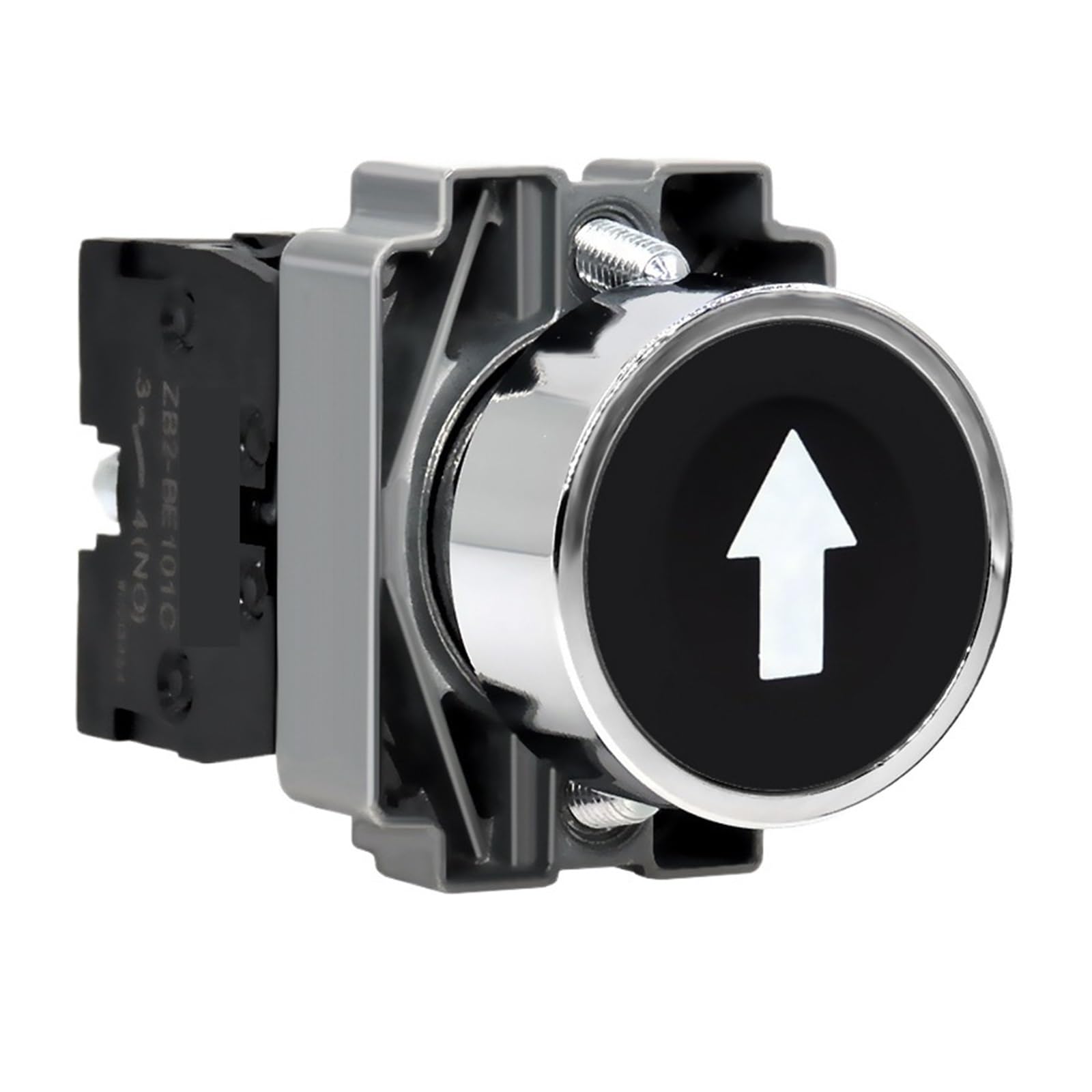 Interrupteur à bouton XB2BA31C robuste en métal chromé