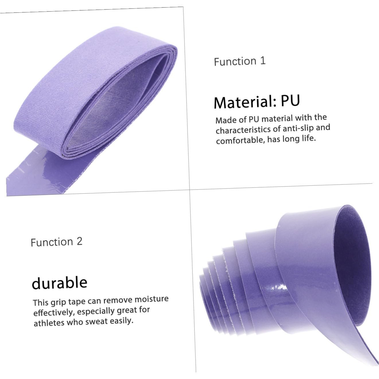 Toyvian Fascia bandalette strenne Impugnatura Assorbente per Racchetta da Tennis overgrip per Racchette da Badminton Fasce per Racchette assorbenti Il ​​Sudore Viola,Porpora