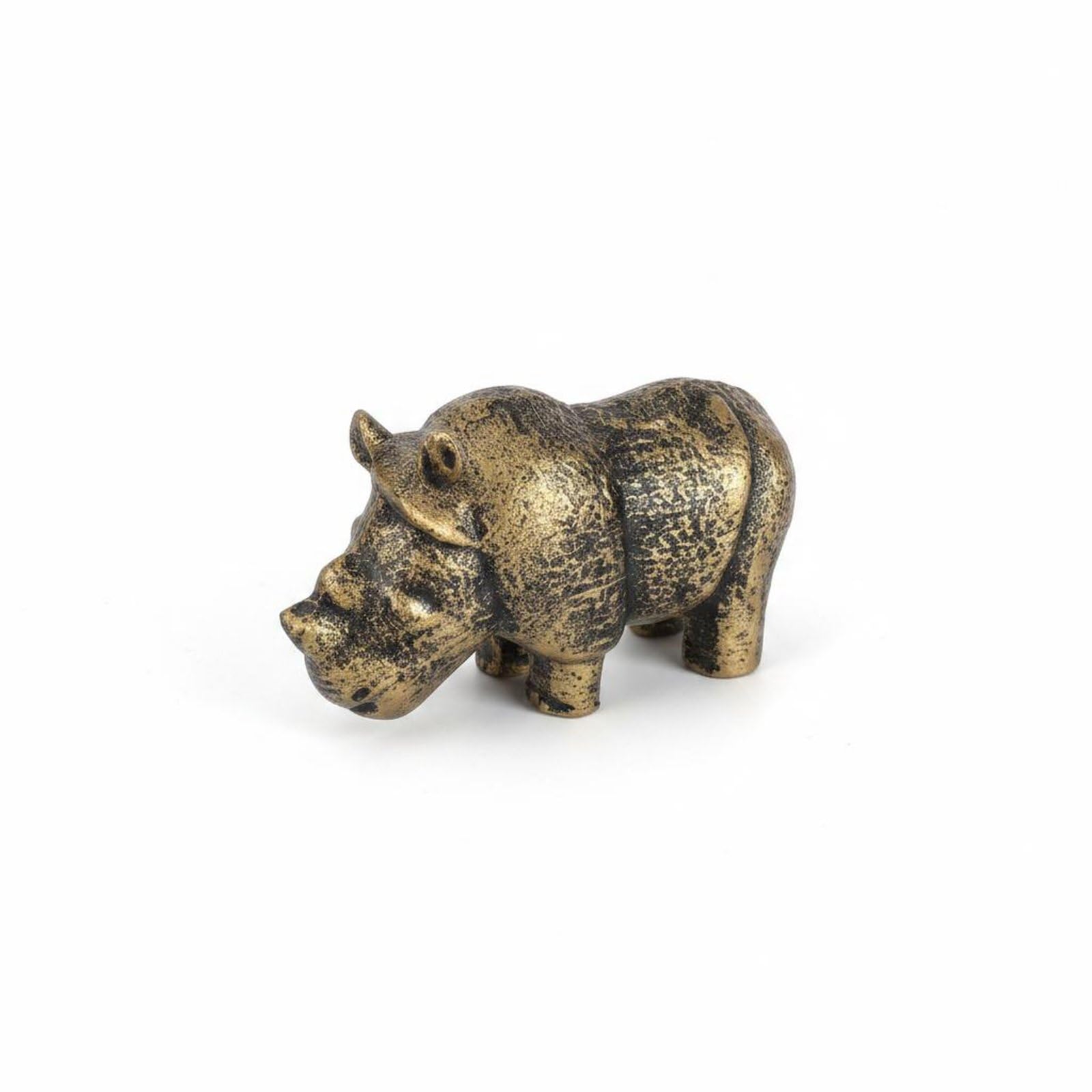 Antique Design Cast Iron Feline Paperweight Gift Idea Pen Rest Cute Calligraphy Stable for Students, Bronze Gold Rhino | Paperweights Decorative-image-29