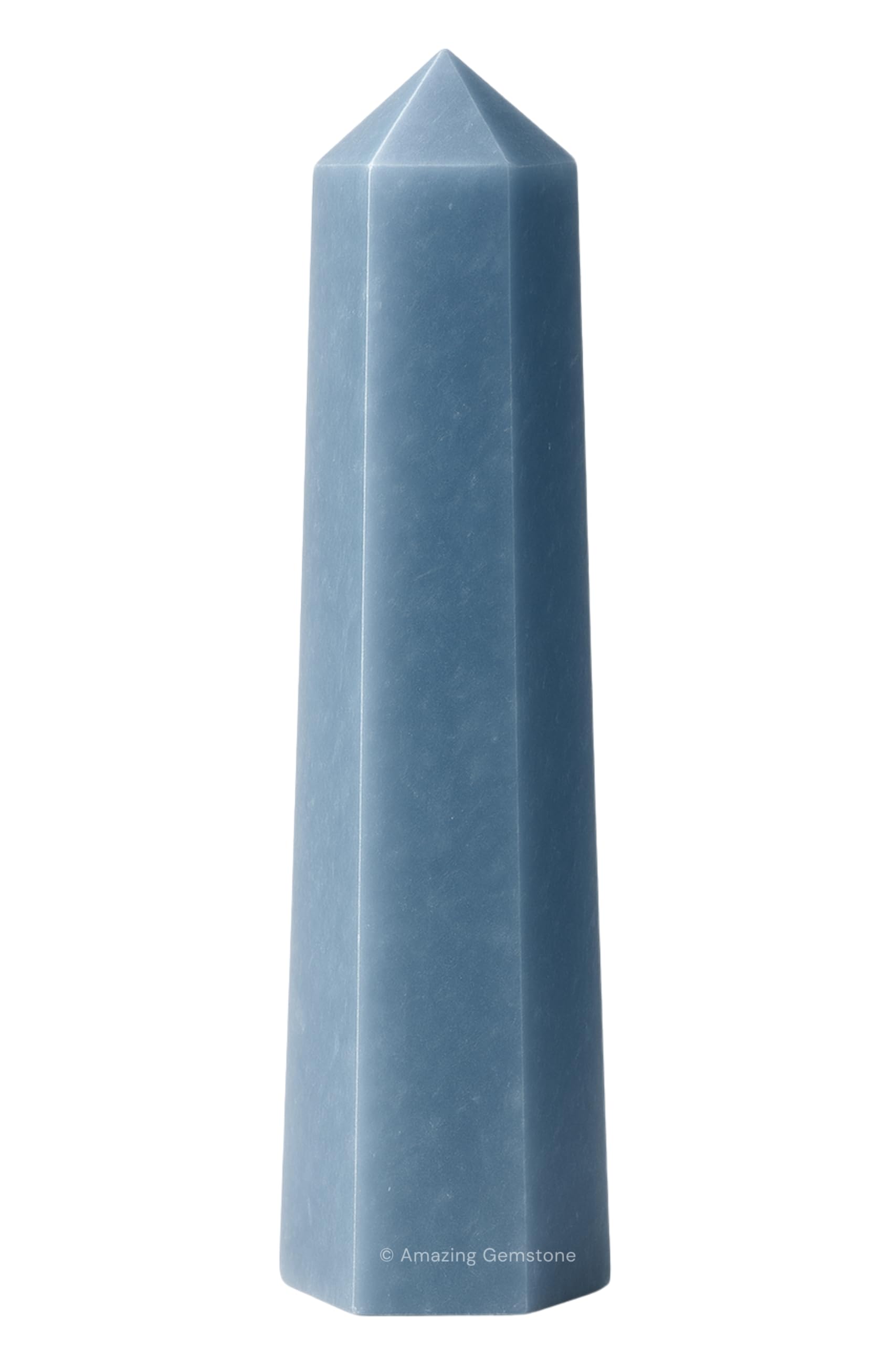 Amazing Gemstone Angelite Crystal Towers ~ Natural Healing Crystal Point Obelisk for Reiki Healing and Crystal Grid (2" to 3" Inch)