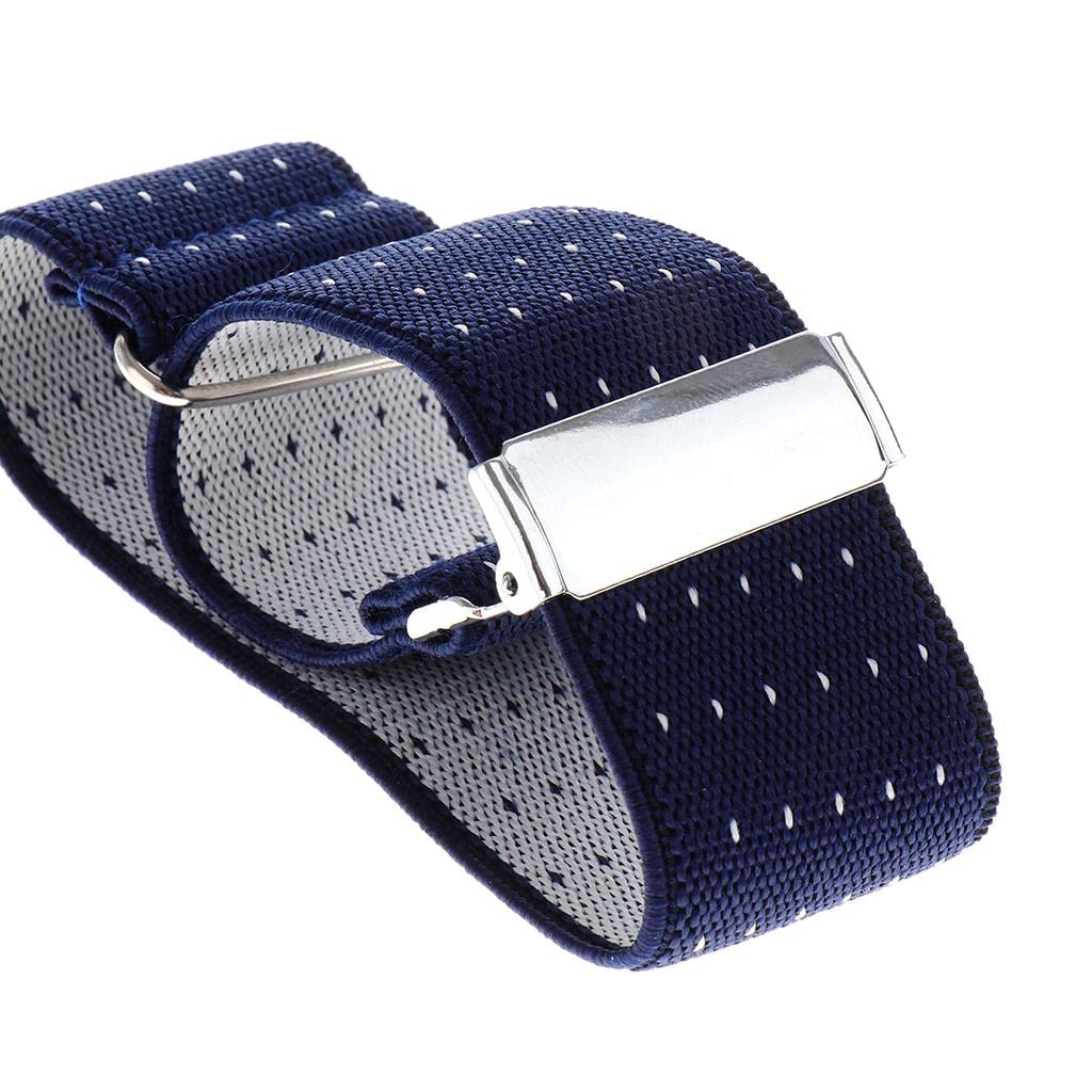 Anti-slip Elastic Shirt Sleeve Holders Polka Dot Armbands Garters Navy-image-18