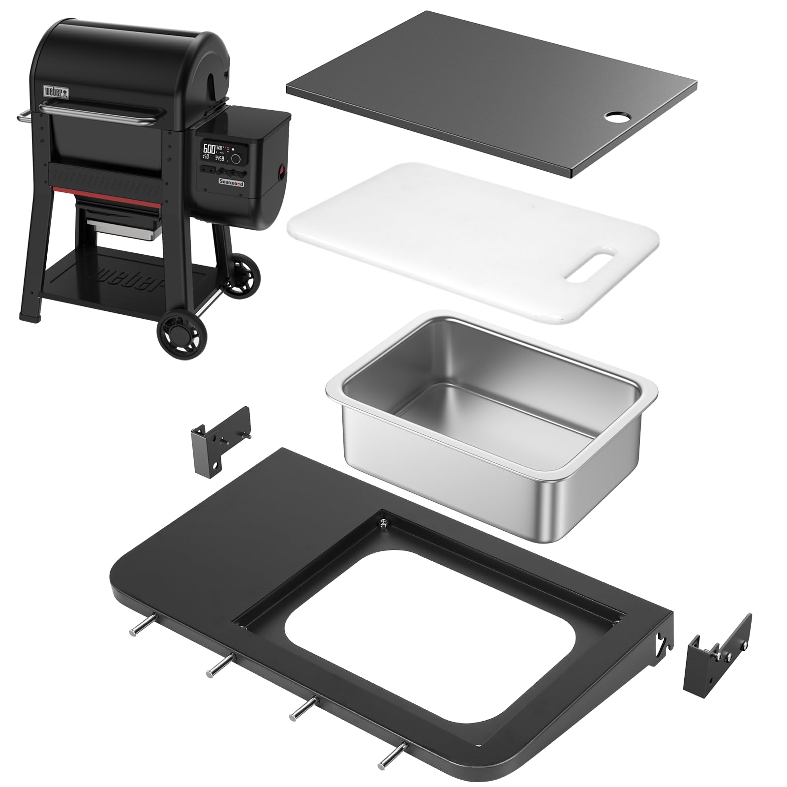 Utheer Front Folding Shelf for Weber Searwood 600, 23 x 12.5 in