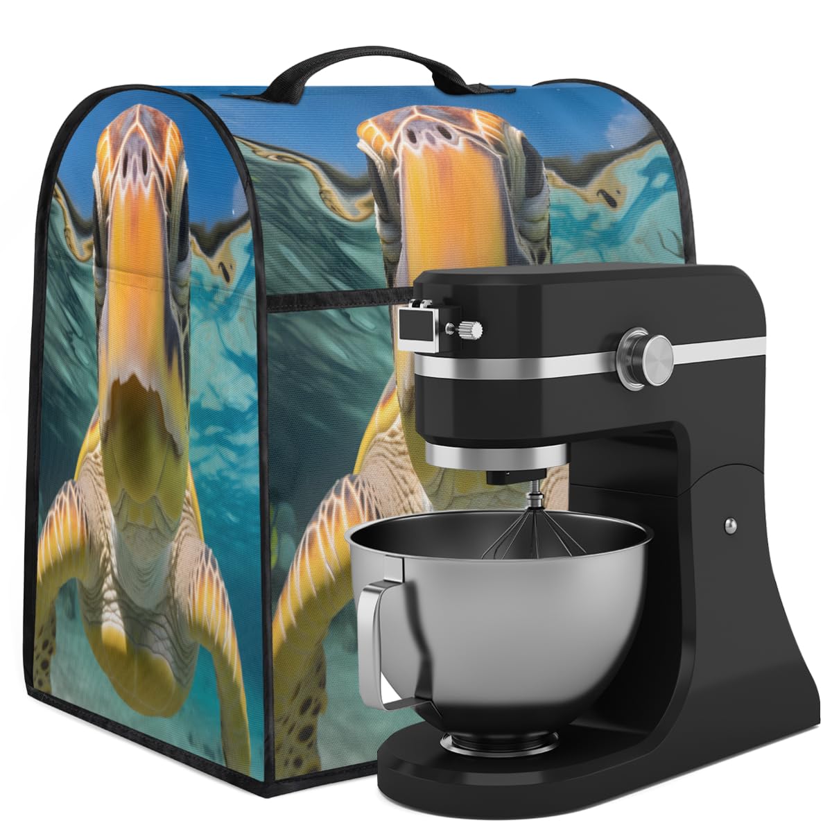 Coffee Maker Cover Ocean Turtle Cute Kitchen Appliance Covers Small Appliance Covers Blender Cover Juicer Cover Dust Covers for Kitchen Appliances with Top Handle and Pockets,Washable,B531