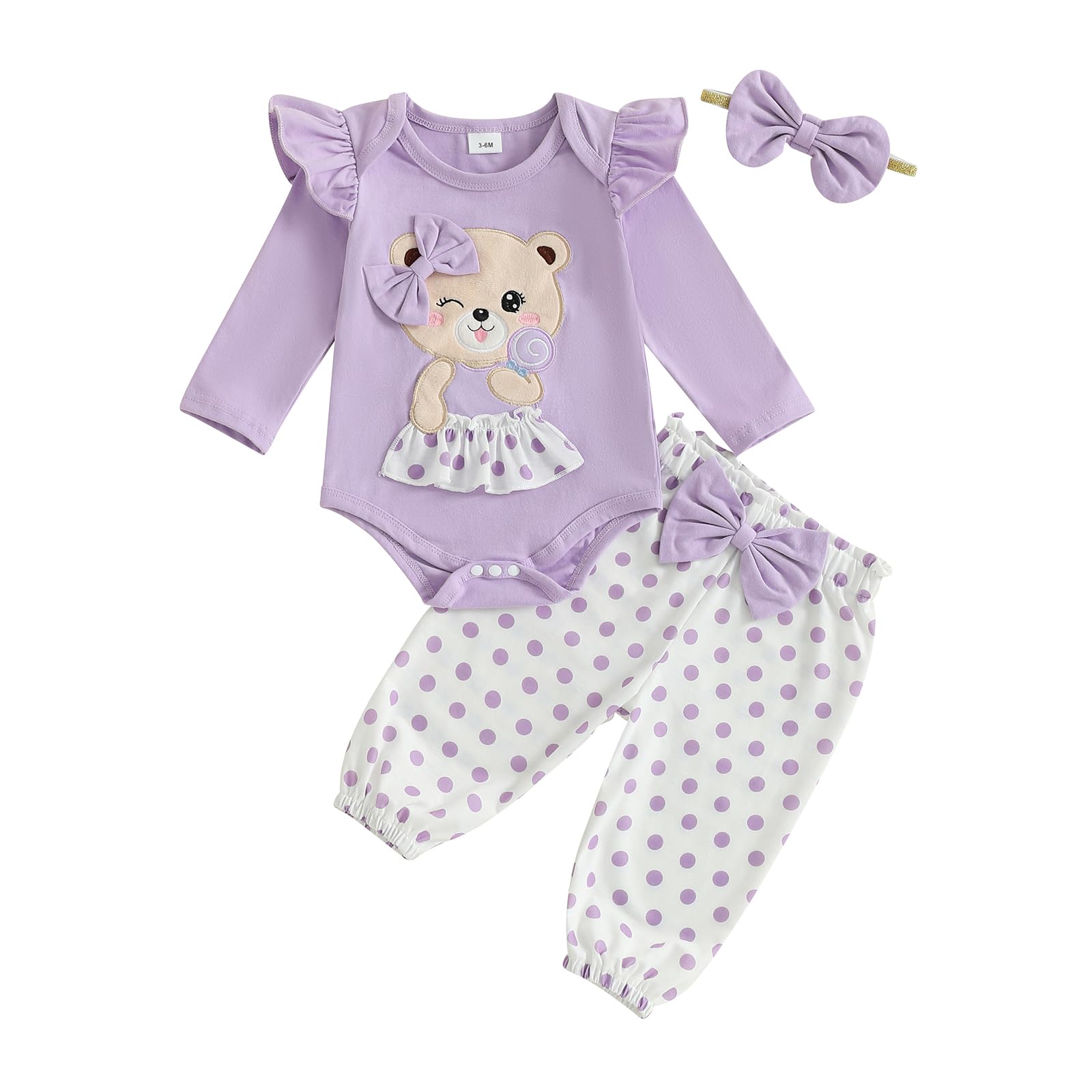 Fernvia Western Newborn Baby Girl Clothes Long Sleeve Letter Print Romper Animal Print Pants Headband 3Pcs Outfits Sets