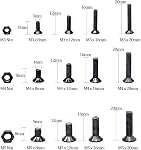 Hilitchi 460-Pcs M3 M4 M5 Hex Socket Flat Head Countersunk Bolts Screw Nut Assortment Kit - 10.9 Grade Alloy Steel