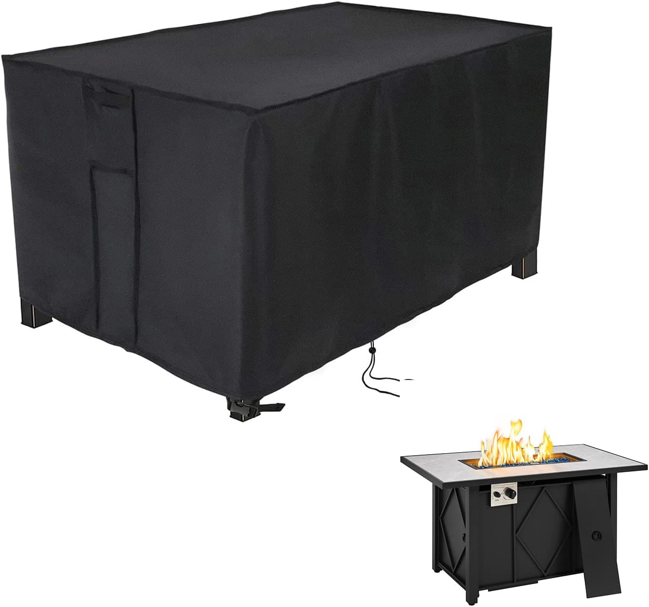 Youlvy Rectangular Fire Pit Cover 43 inch, Propane Gas